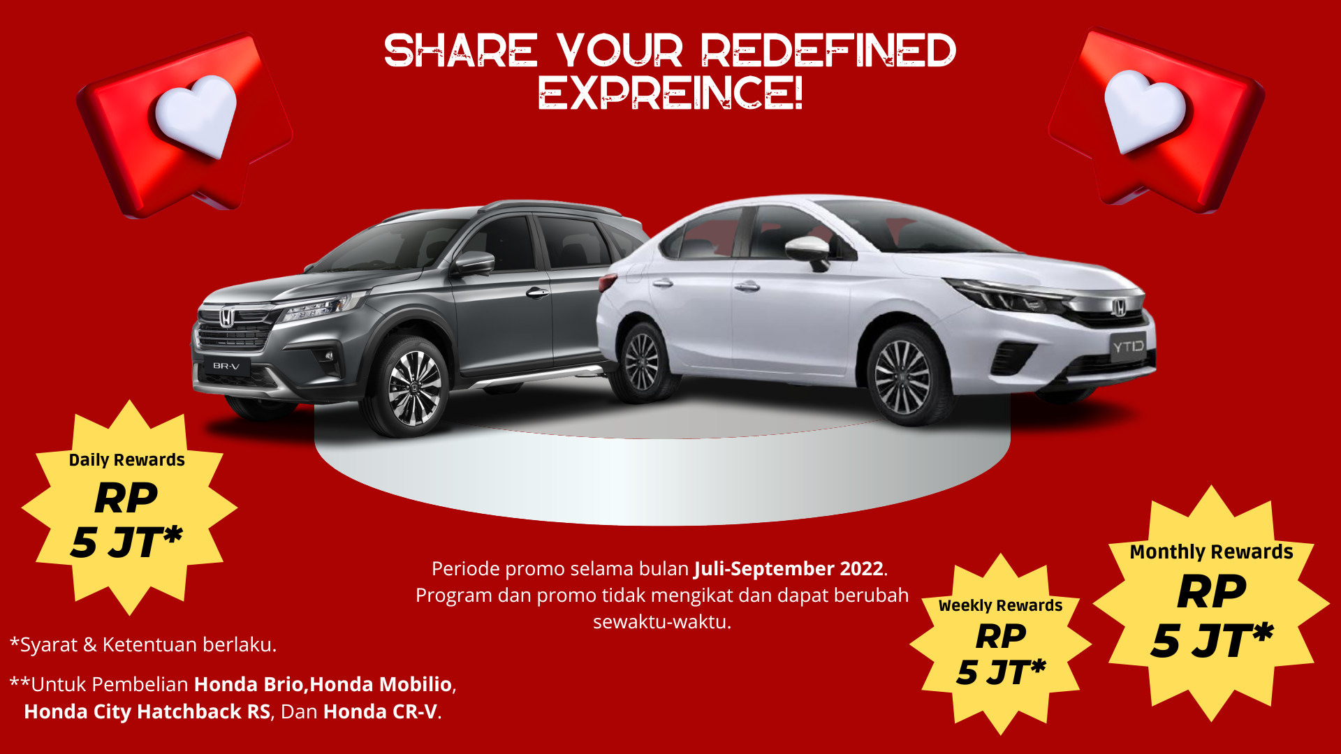 September Meriah! Dapatkan keuntungan lebih bersama Honda!